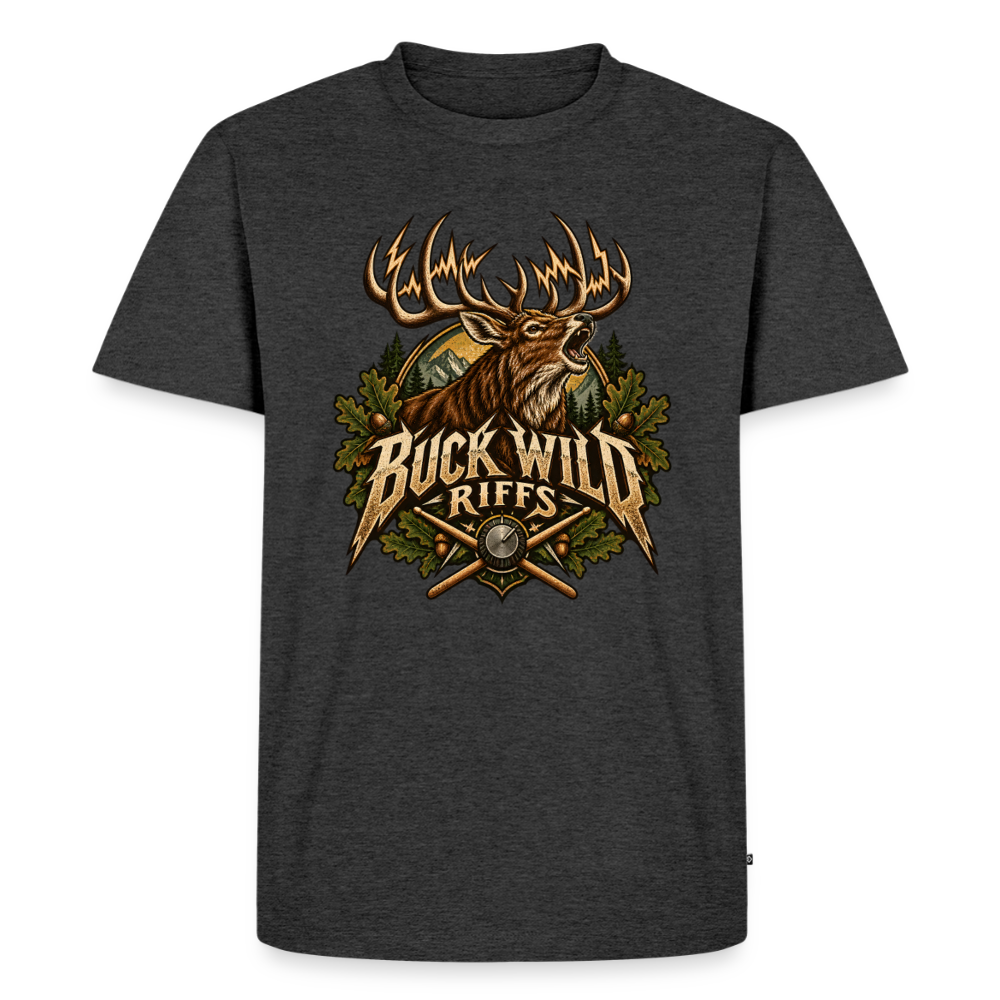 Buck Wild Riffs – Lautstärke in freier Wildbahn | Männer Premium T-Shirt - Anthrazit meliert