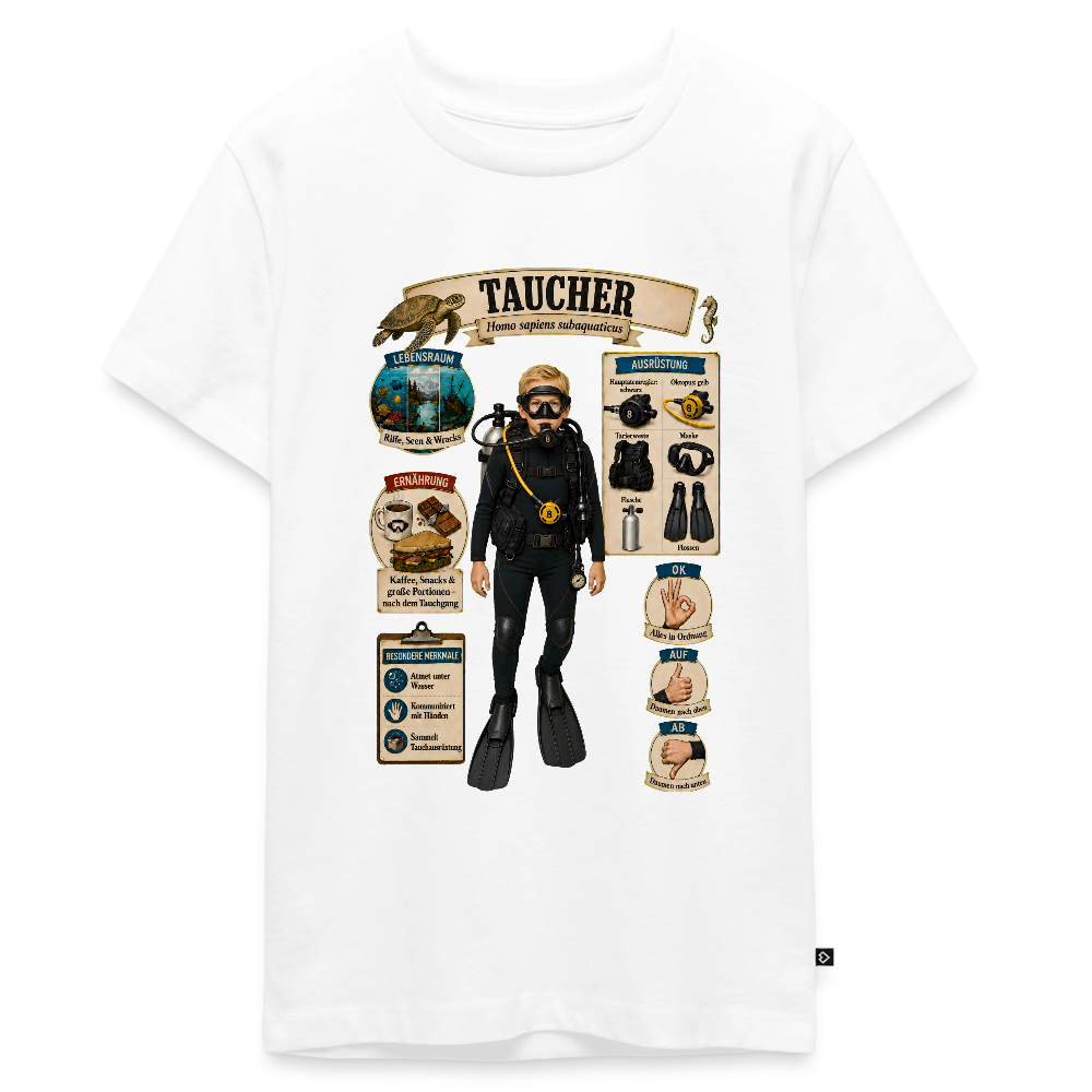 Kleiner Taucher – Homo sapiens subaquaticus | Teenager Premium T-Shirt - Weiß