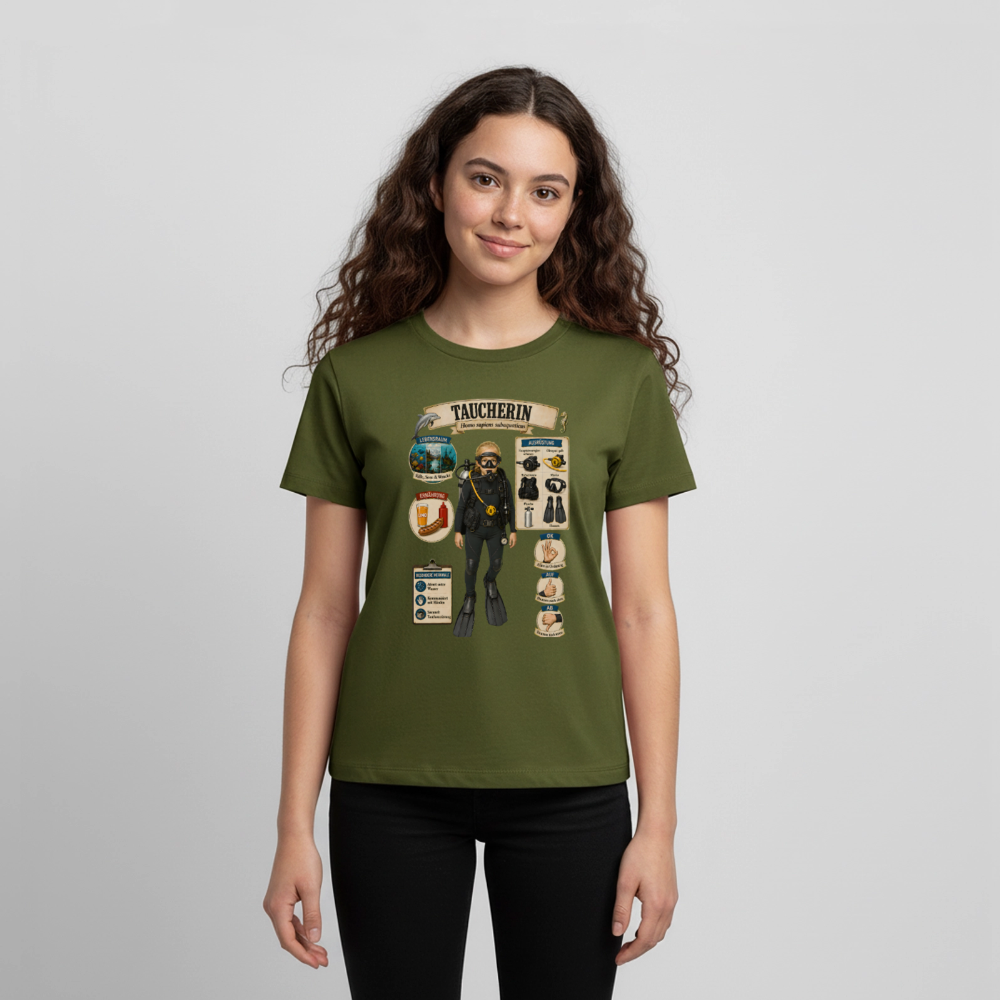 Kleine Taucherin – Homo sapiens subaquaticus | Teenager Premium T-Shirt - Khaki