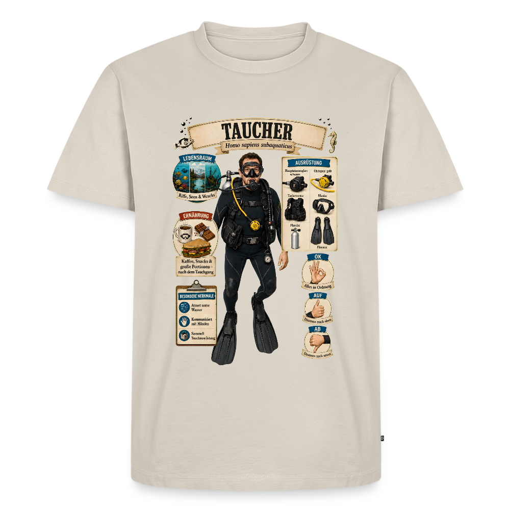 Taucher – Homo sapiens subaquaticus | Männer Premium T-Shirt - Beige