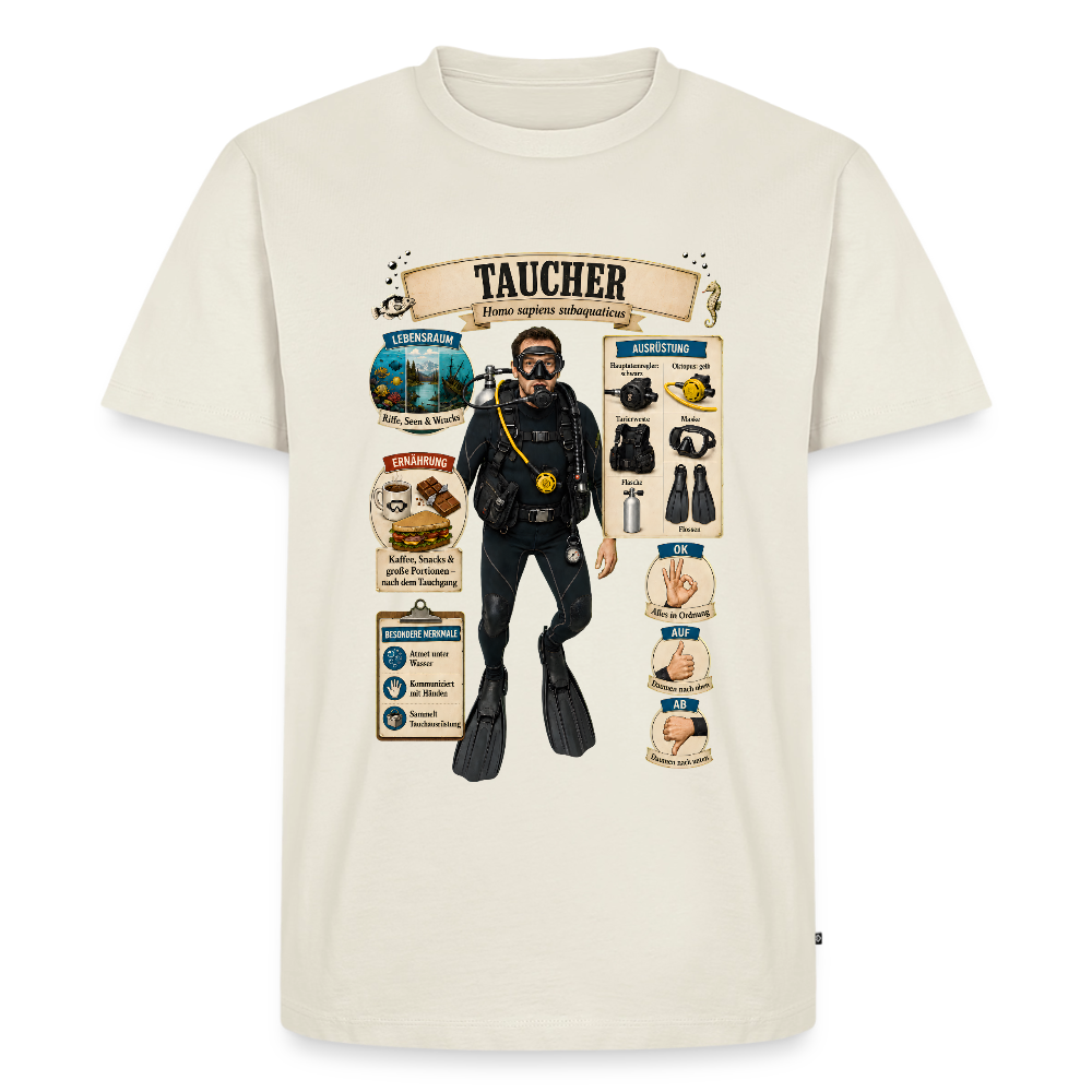 Taucher – Homo sapiens subaquaticus | Männer Premium T-Shirt - Naturweiß