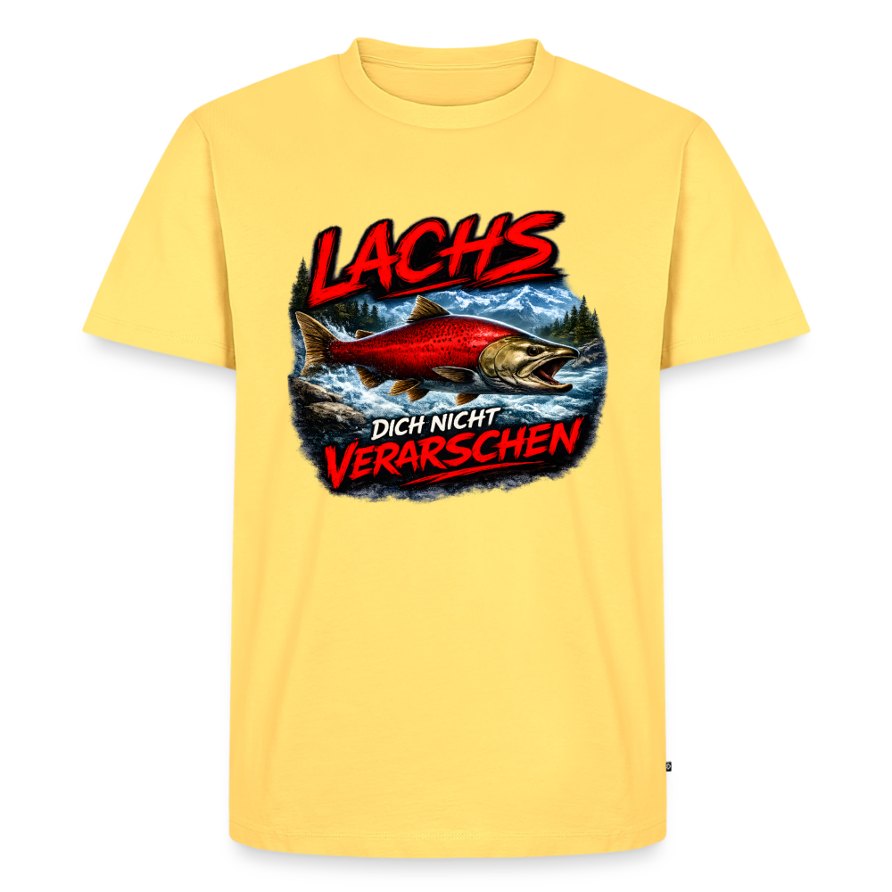 Lachs dich nicht verarschen | Männer Premium T-Shirt - Pastellgelb