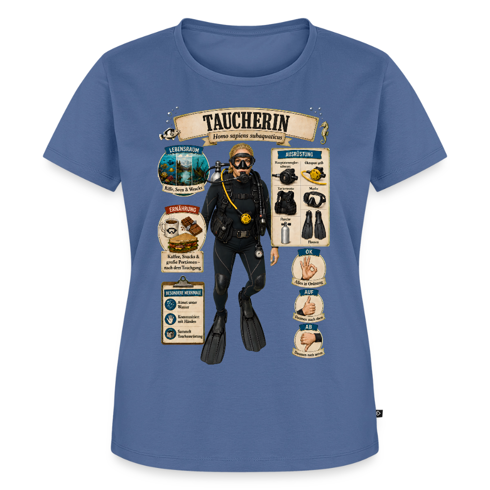 Taucherin – Homo sapiens subaquaticus | Frauen Premium T-Shirt - Taubenblau