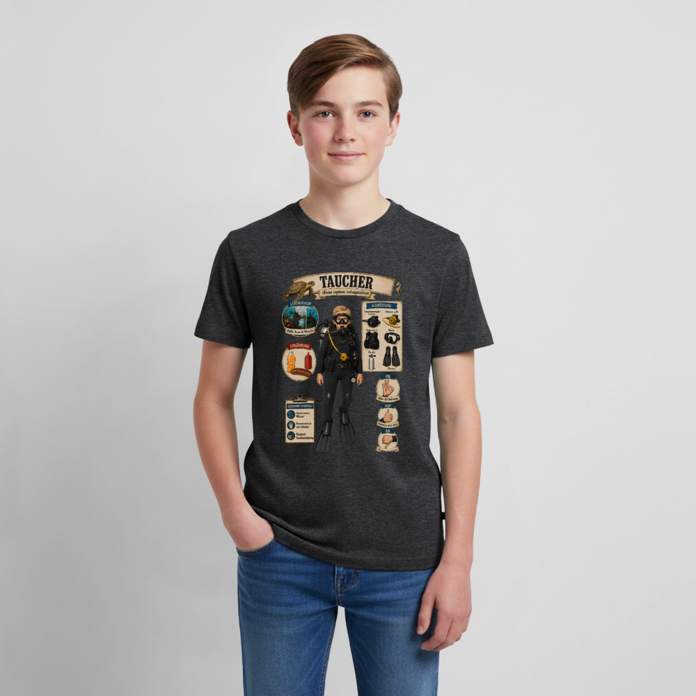 Kleiner Taucher – Homo sapiens subaquaticus | Teenager Premium T-Shirt - Anthrazit meliert