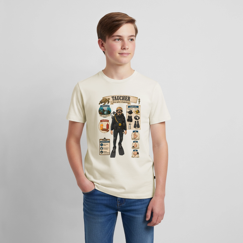 Kleiner Taucher – Homo sapiens subaquaticus | Teenager Premium T-Shirt - Naturweiß