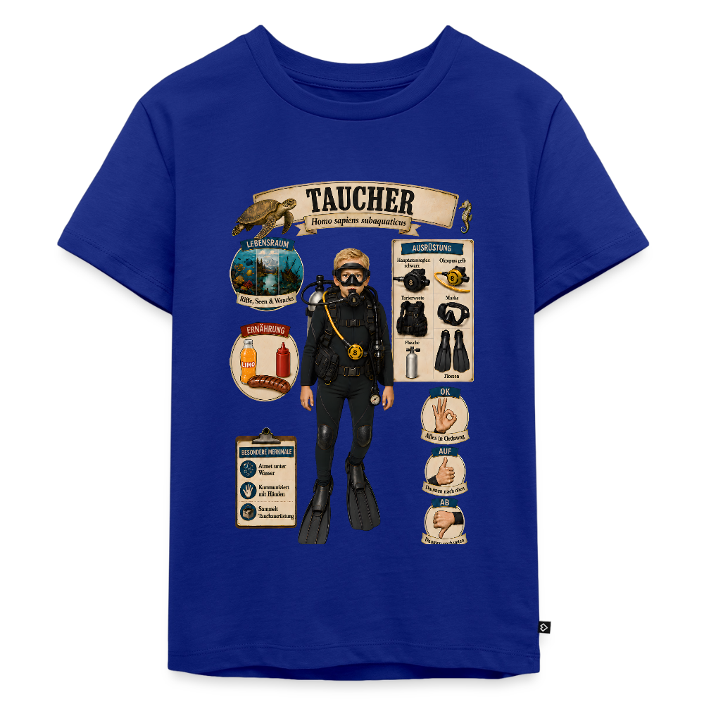 Kleiner Taucher – Homo sapiens subaquaticus | Kinder Premium T-Shirt - Royalblau