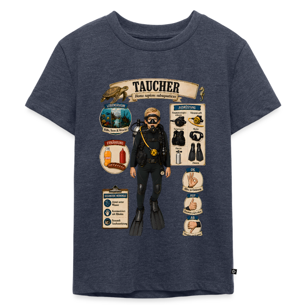 Kleiner Taucher – Homo sapiens subaquaticus | Kinder Premium T-Shirt - Jeansblau 