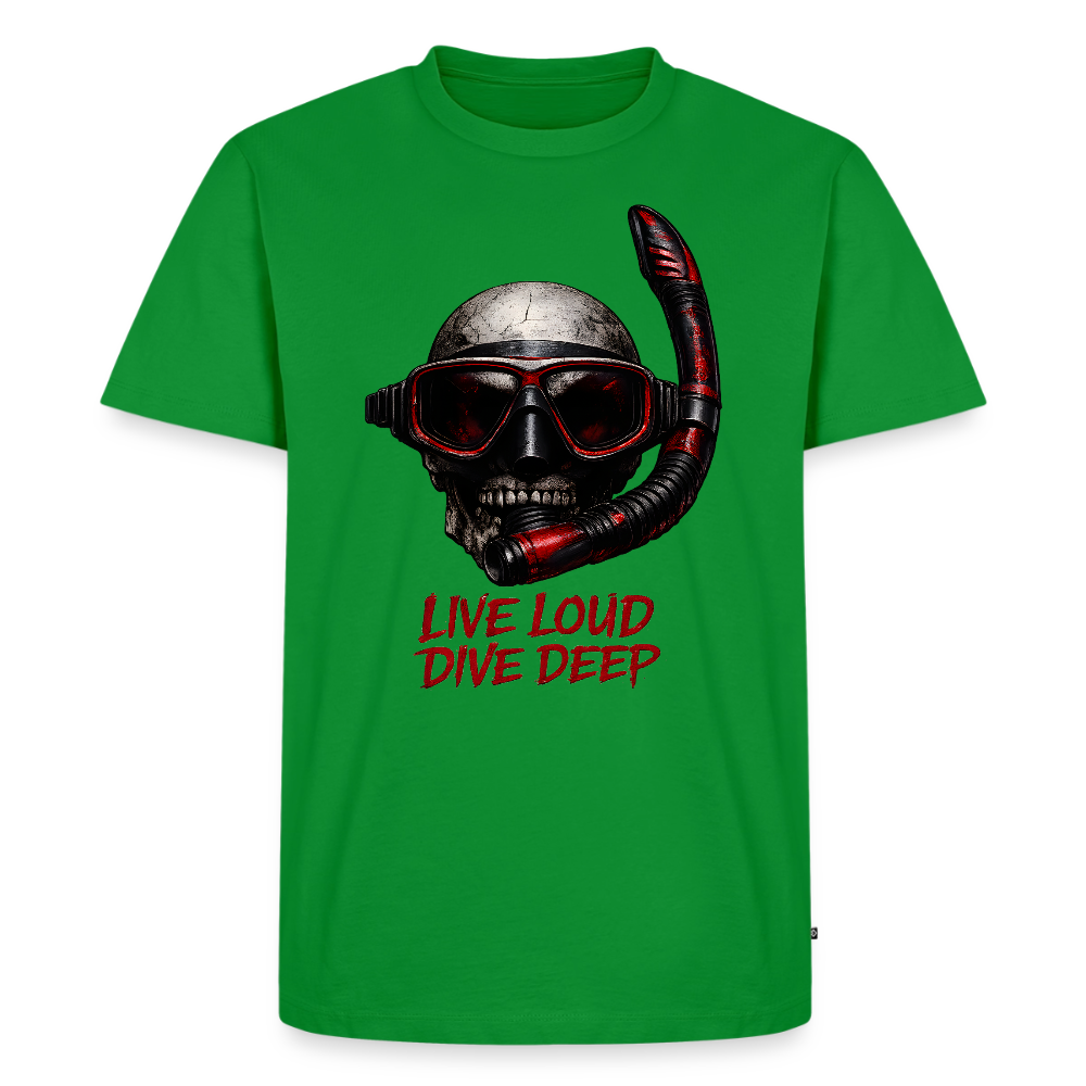 Live Loud Dive Deep – Taucher Totenkopf | Männer Premium T-Shirt - Grün