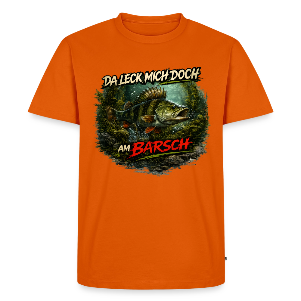 Da leck mich doch am Barsch – Deutscher Flussbarsch | Lustiges Angler Männer Premium T-Shirt - Orange 