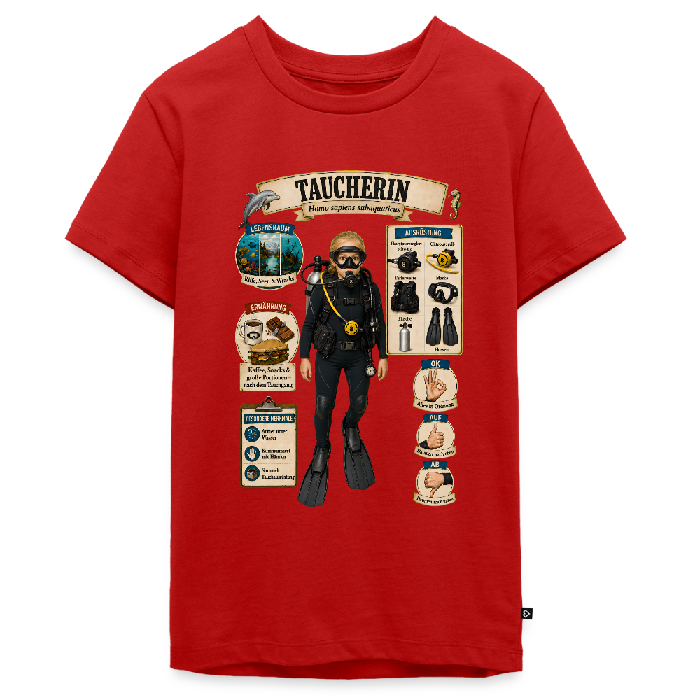 Kleine Taucherin – Homo sapiens subaquaticus | Teenager Premium T-Shirt - Rot