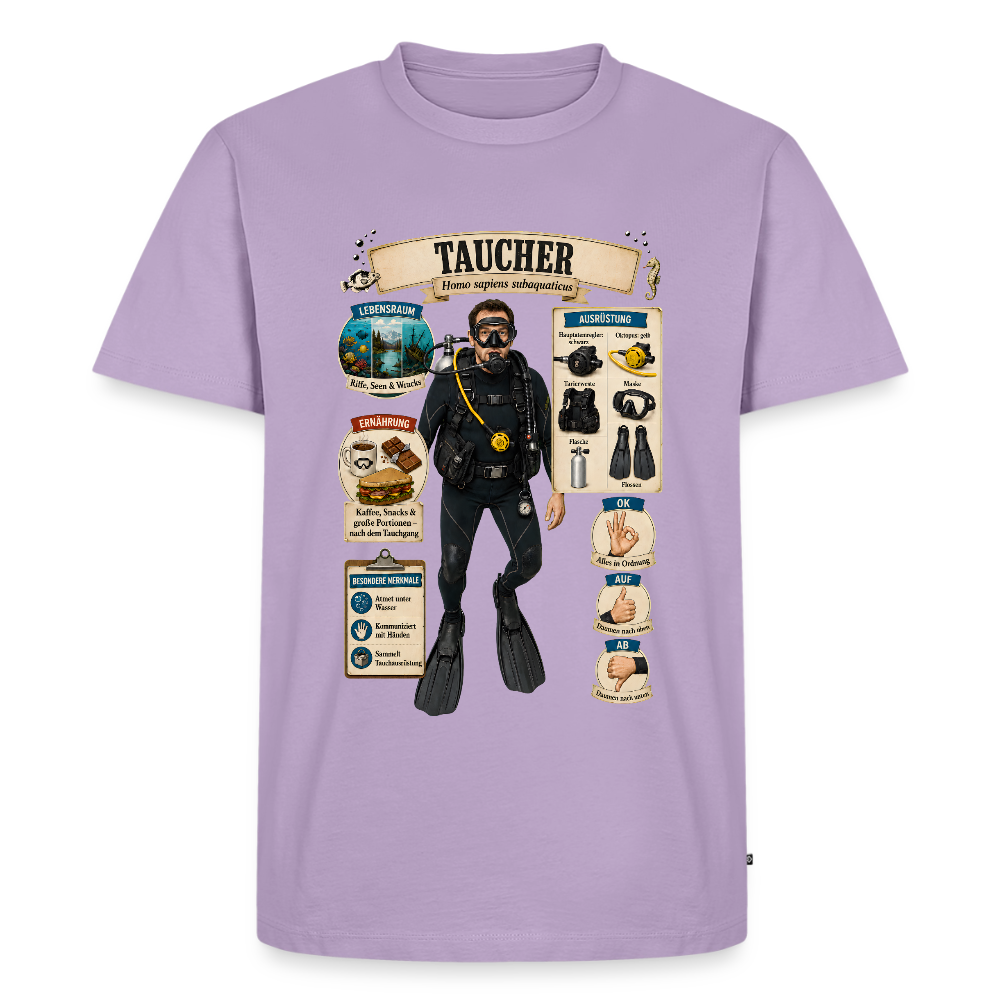 Taucher – Homo sapiens subaquaticus | Männer Premium T-Shirt - Lavendel