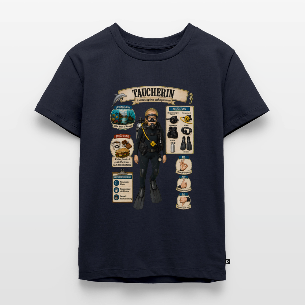 Kleine Taucherin – Homo sapiens subaquaticus | Kinder Premium T-Shirt - Navy